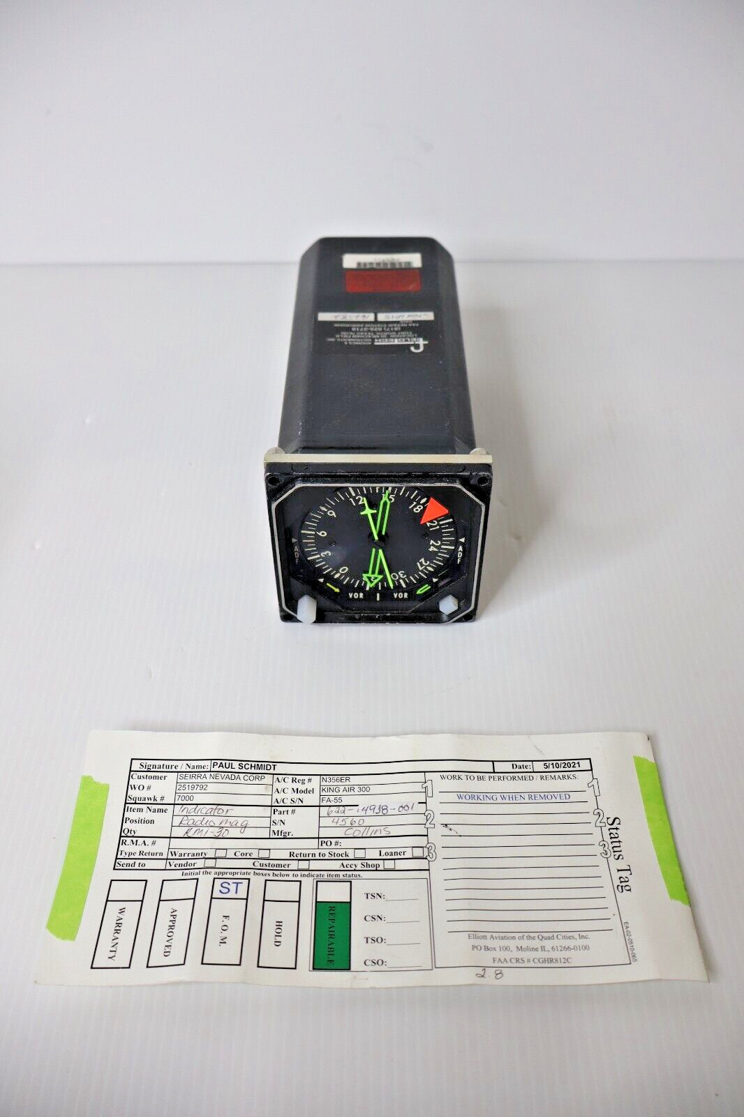 Collins RMI-30 Radio Magnetic Indicator RMI 622-4938-001 Removed Working