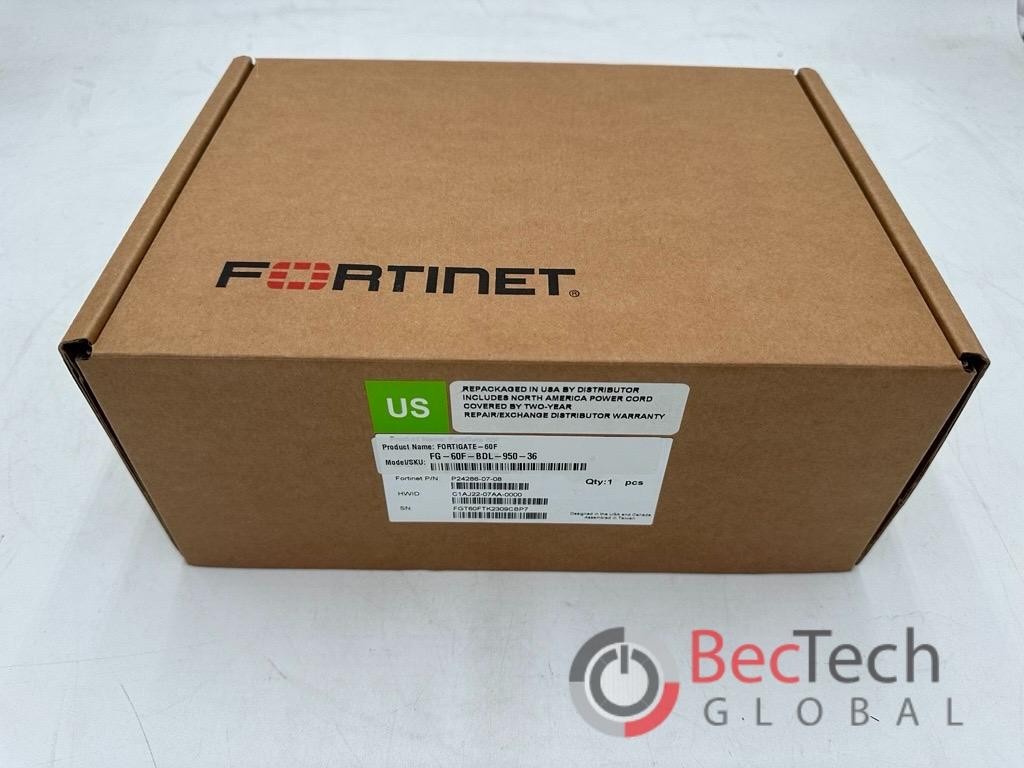 Fortinet FG-60F Network Firewall Switch FG-60F-BDL-950-36 REFURB 24MONTH+ LEFT