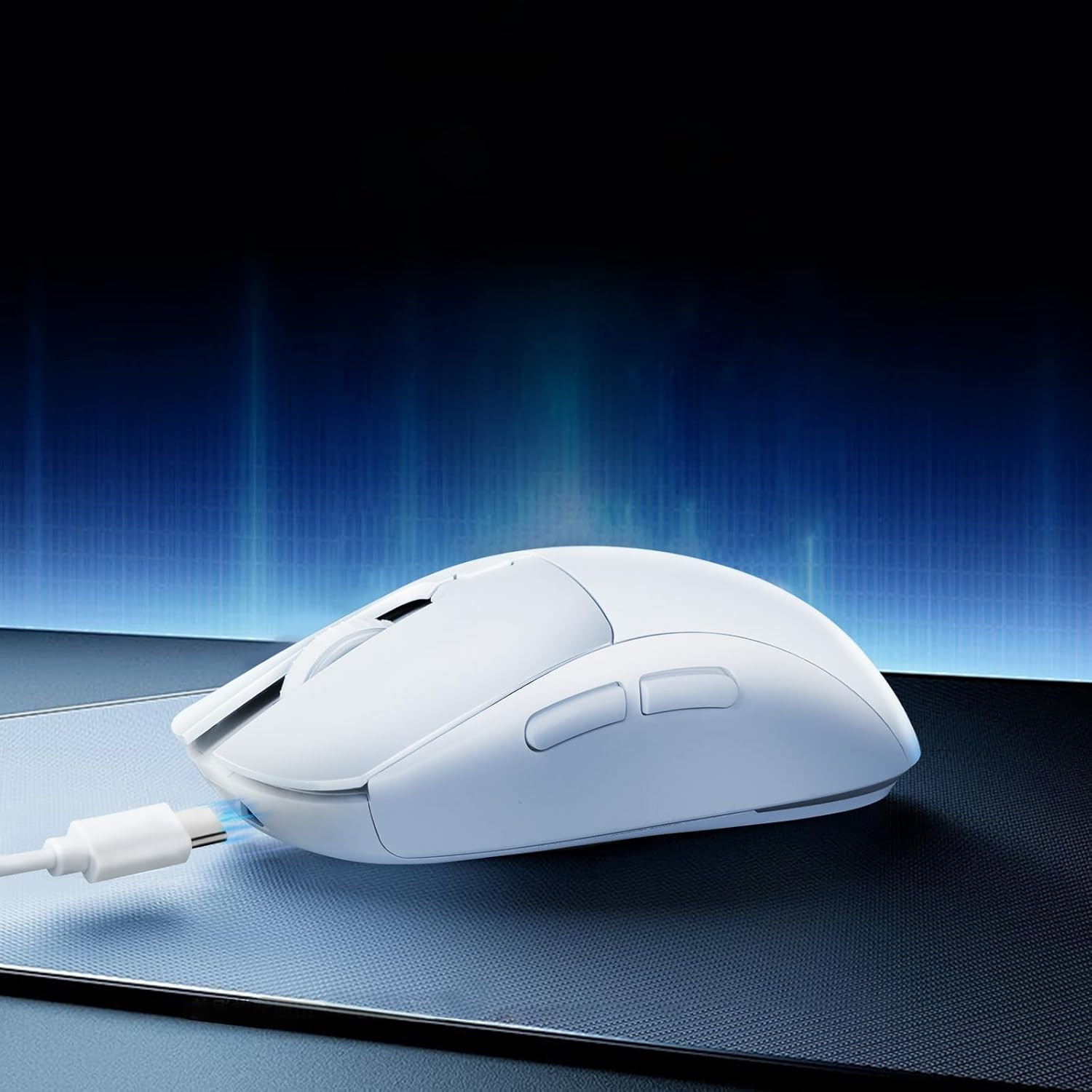 Gaming Mouse, Rechargeable Computer Mouse with with 2 Side Buttons, Type-C Adapt