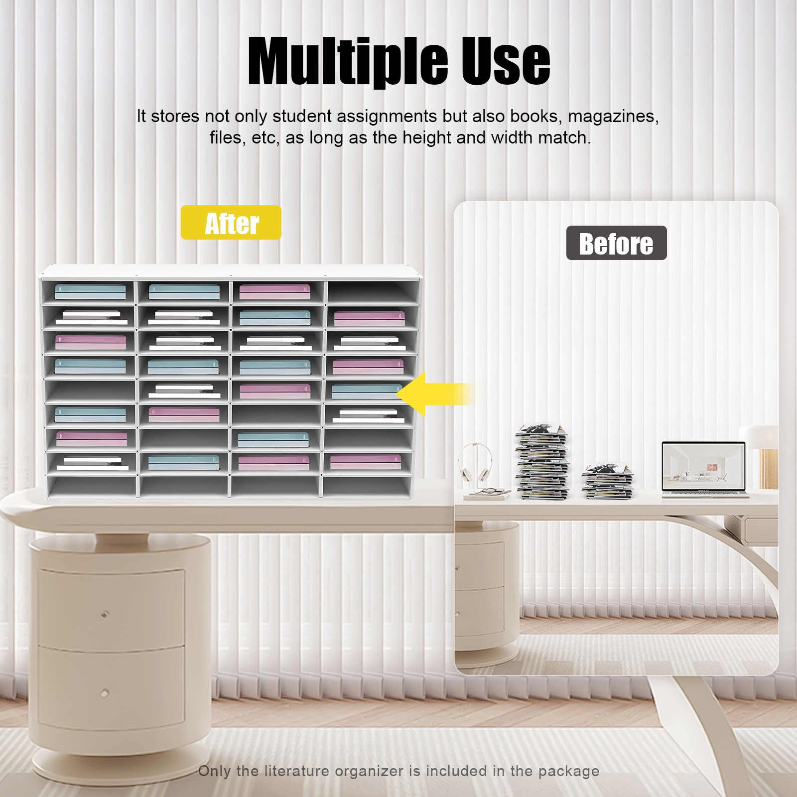 36 Compartment Literature Organizer Desktop File Holder Office Mailbox 80kg