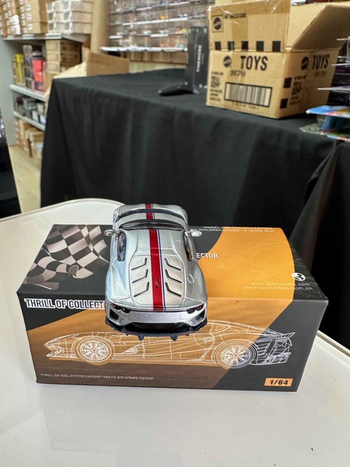 FERRARI 812 COMPETIZIONE SANU SILVER 1/64 DIECAST CAR BY THRILL OF COLLECTOR TOC