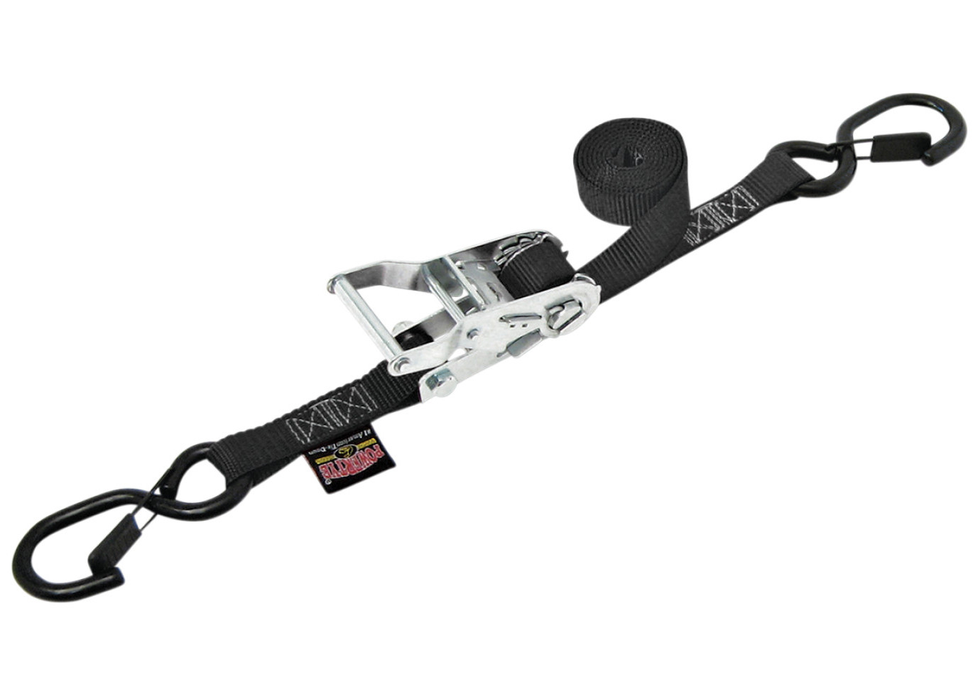 Powertye 32122-S 1" Heavy-Duty Black Ratchet Tie Down