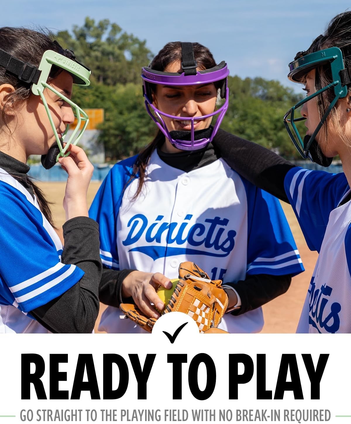 Dinictis Softball Face Mask Lightweight Comfortable Wide Vision Durable Safe
