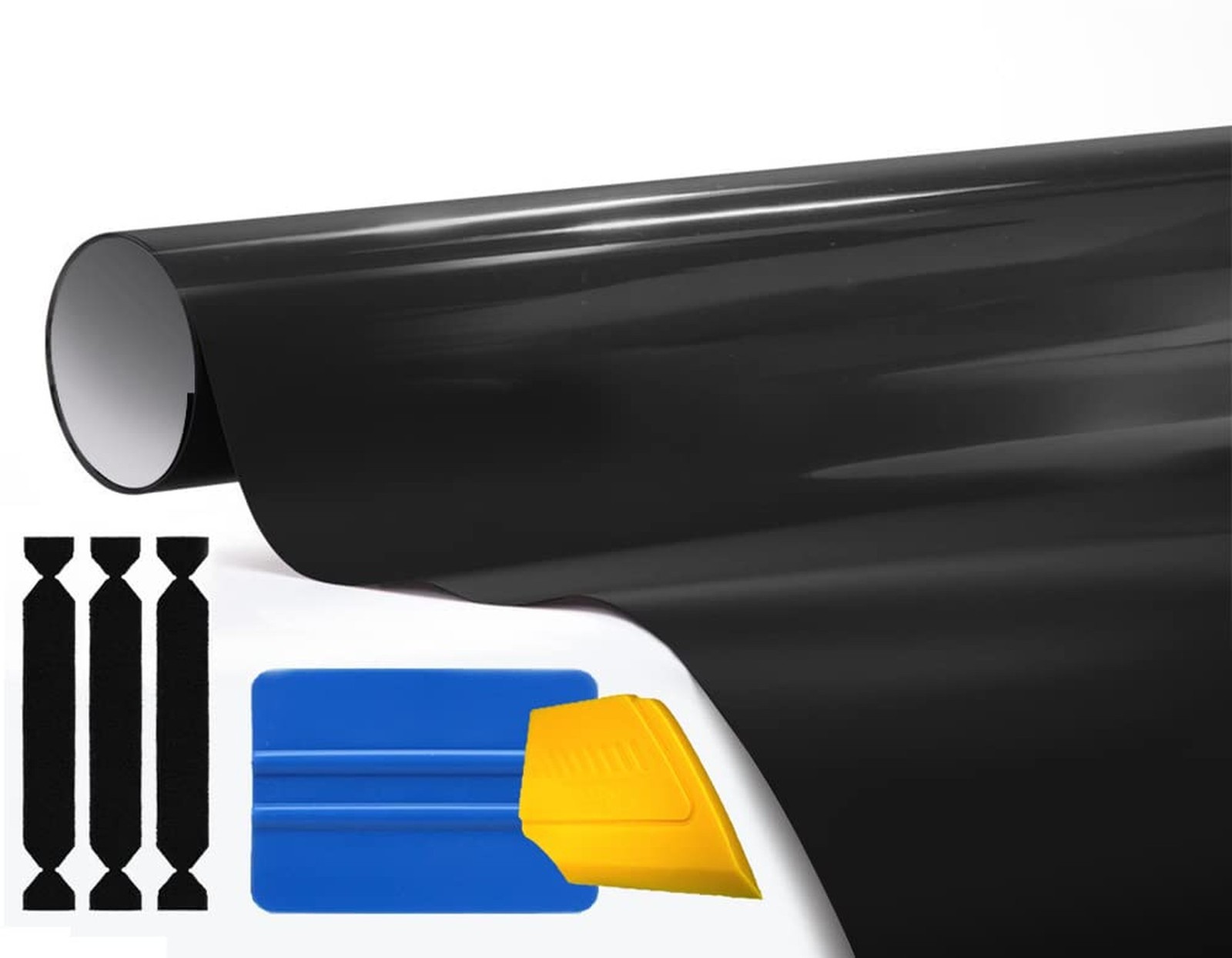 VViViD Black Gloss Automotive Vinyl Wrap Film w/ 3M Toolkit (1ft x 5ft)