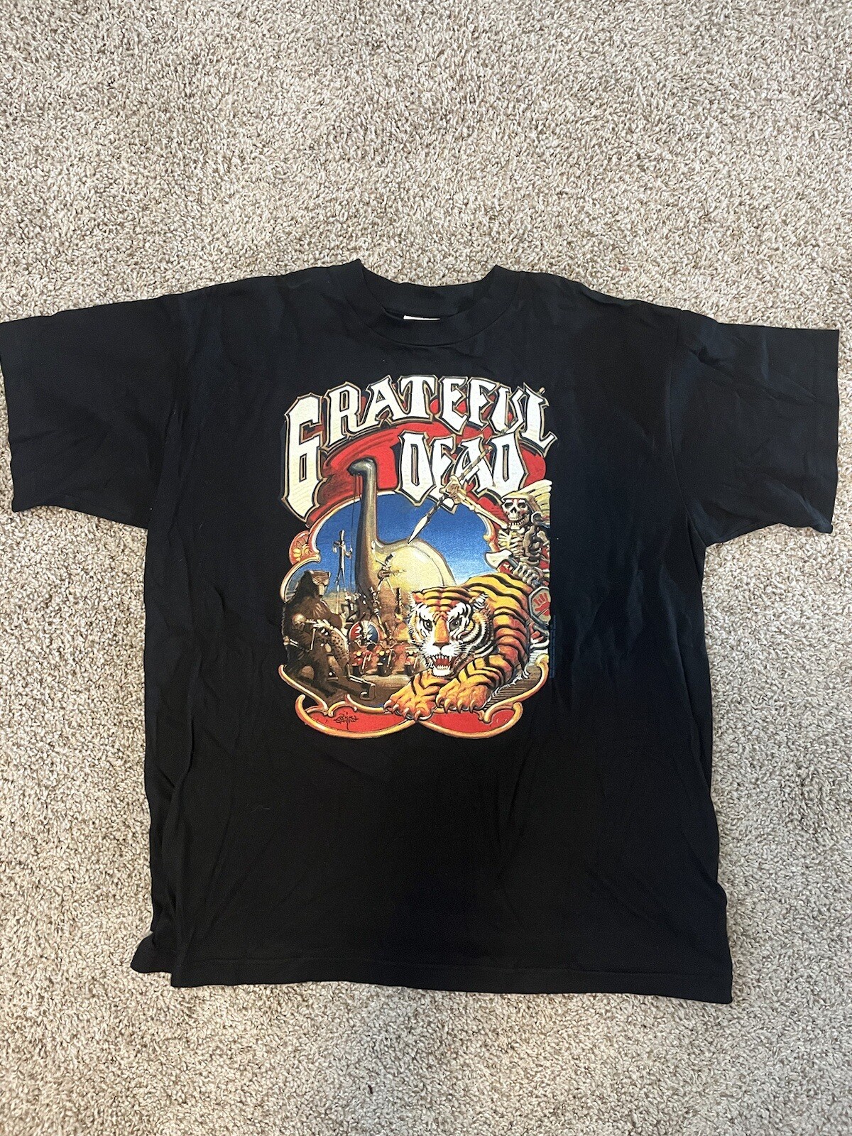 VTG Grateful Dead Without a Net Tour Band T Shirt 90s Rick Griffin Cronies USA L