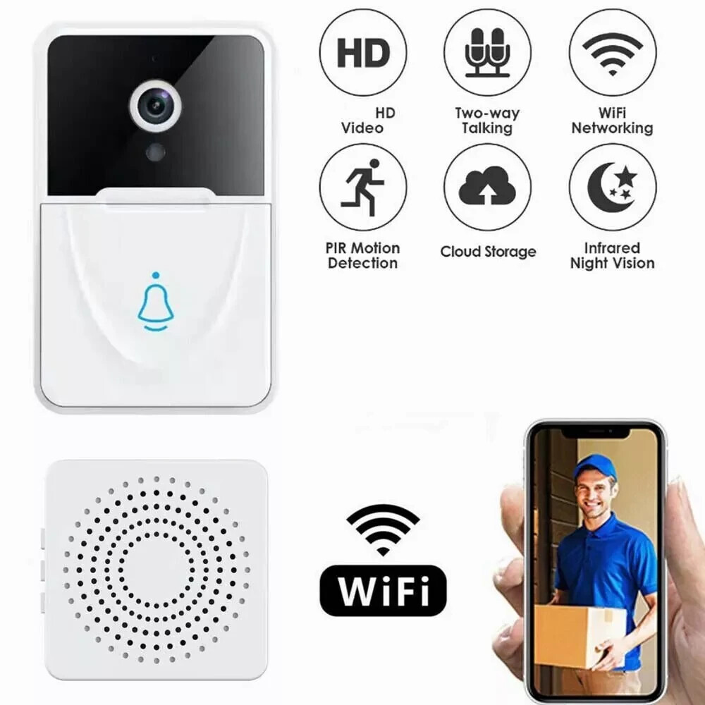 Wireless Security Smart WiFi Doorbell Intercom Video Camera Door Ring Bell Chime