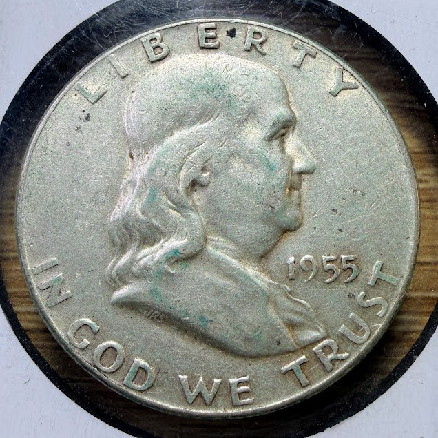 1955-P Franklin Half Dollar - Actual Coin Shown - Free Ship - 90% Silver INV#601