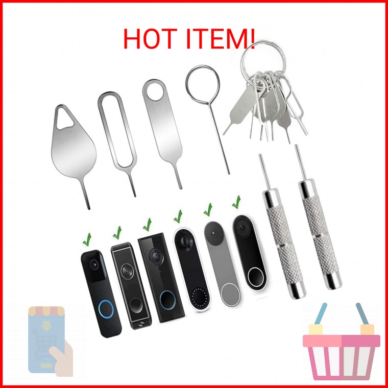 8 Pcs Security Pin Key Release Removal Tool Compatible with Arlo Video Doorbell,