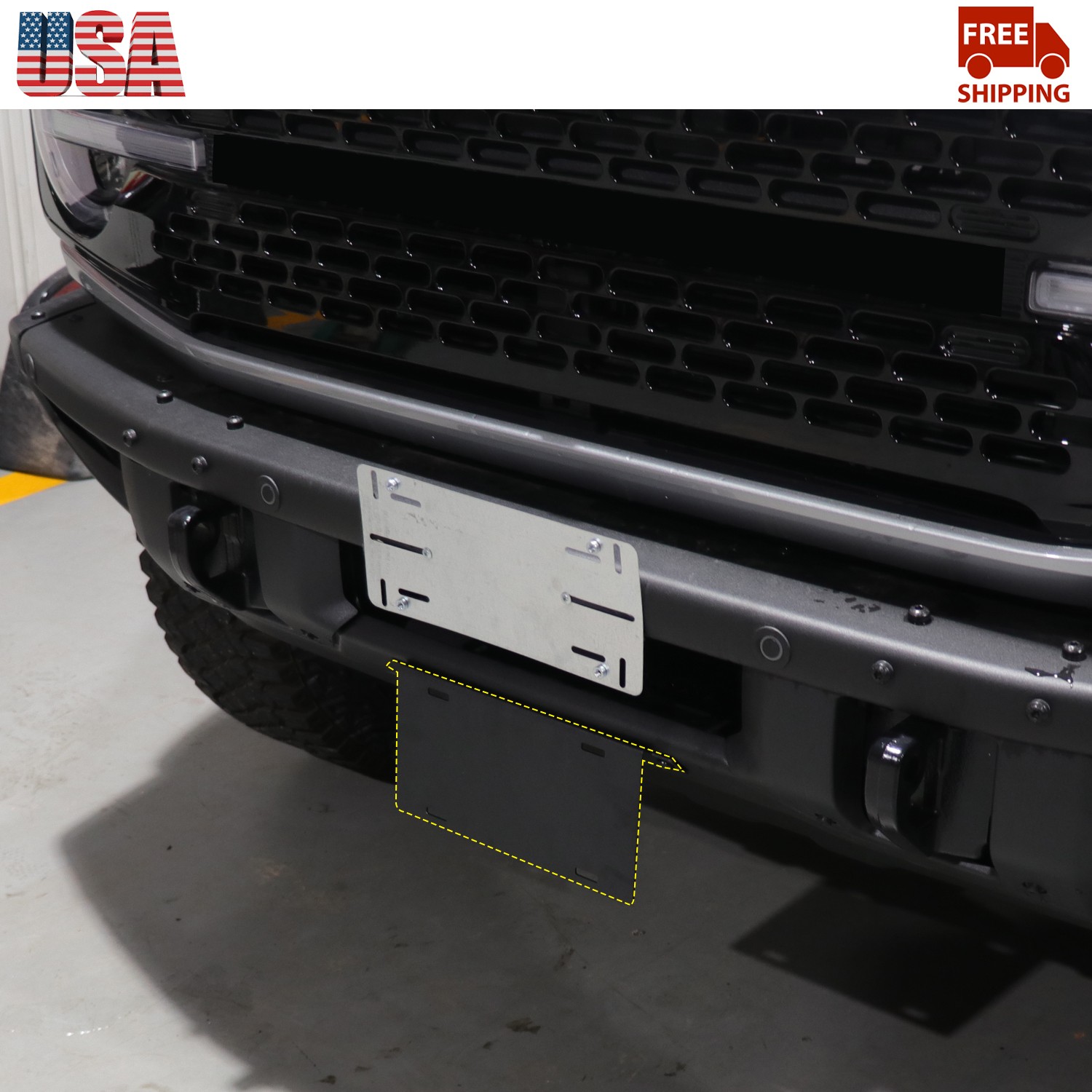 Front License Plate Licence Holder Base Bracket Panel For Ford Bronco 2021-2023