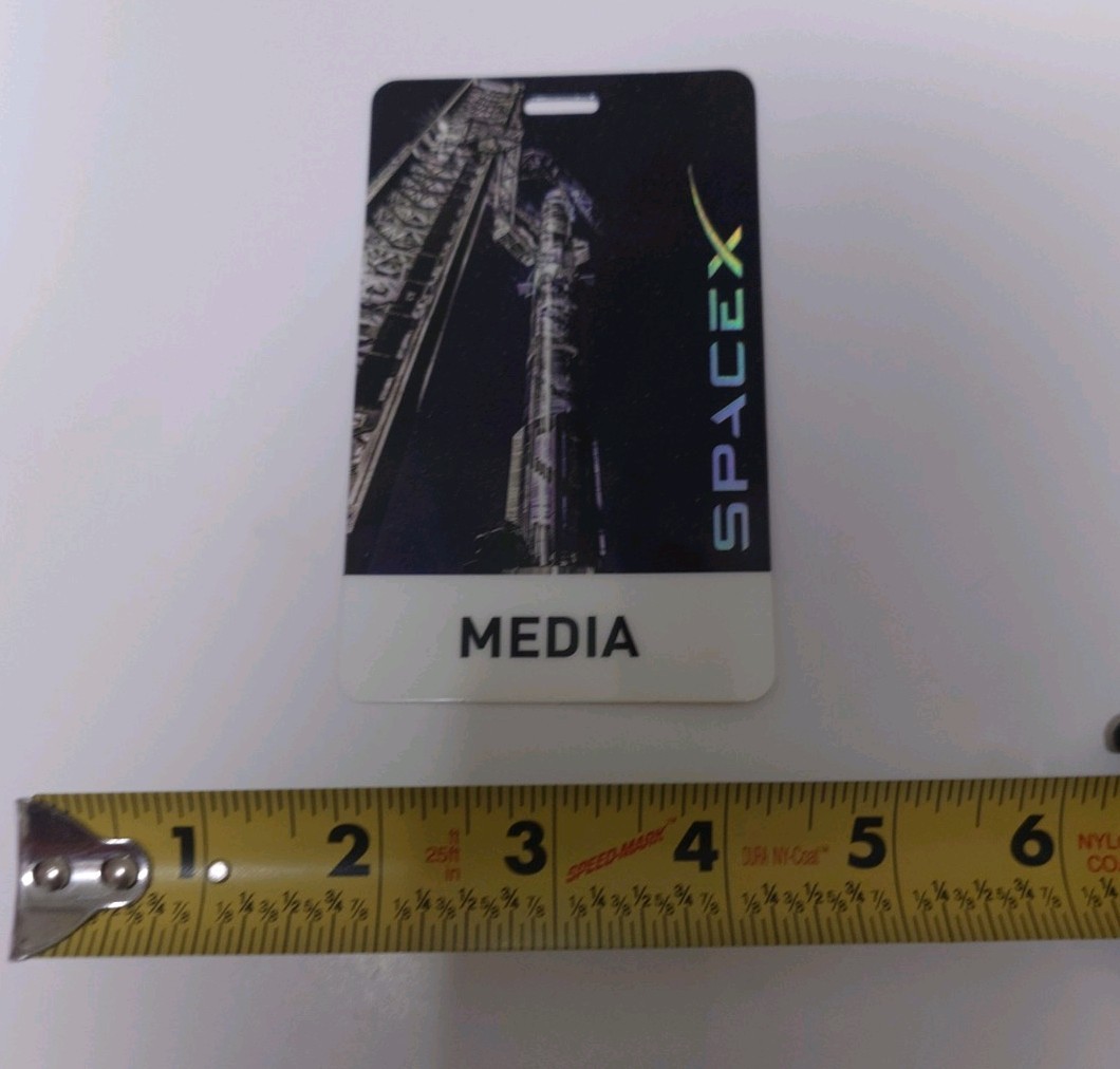 SpaceX Starship Authentic Plastic Media Badge Starbase Texas Collectable