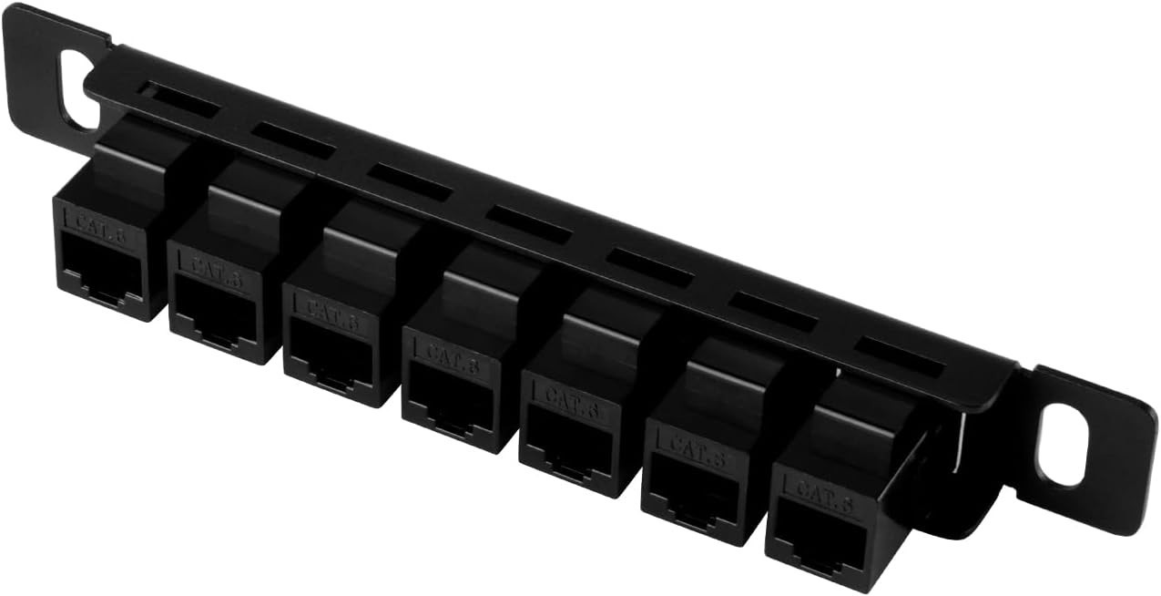 🔥GeeekPi 7 inch 0.5U 7-Port Patch Panel, CAT6 Network Patch Panel Rack Mount🔥