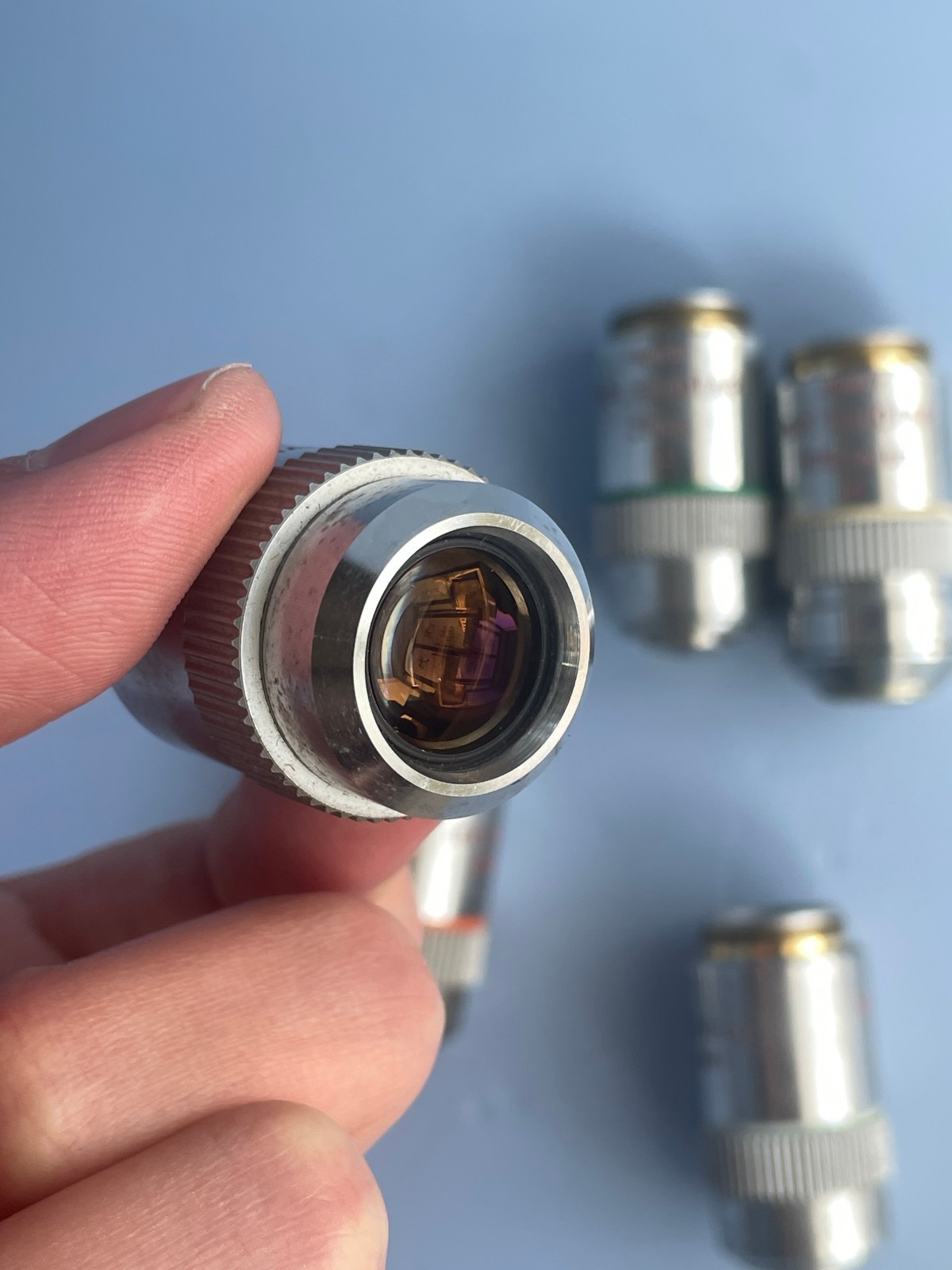 LEITZ/LEICA Microscope objective lens set NPL FLUOTAR P 2.5/6.3/16/25/100