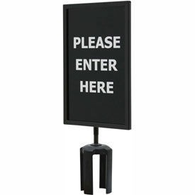 Queueway 7"x11" 1/4" Acrylic Sign Black Please Enter Here (Double Side)