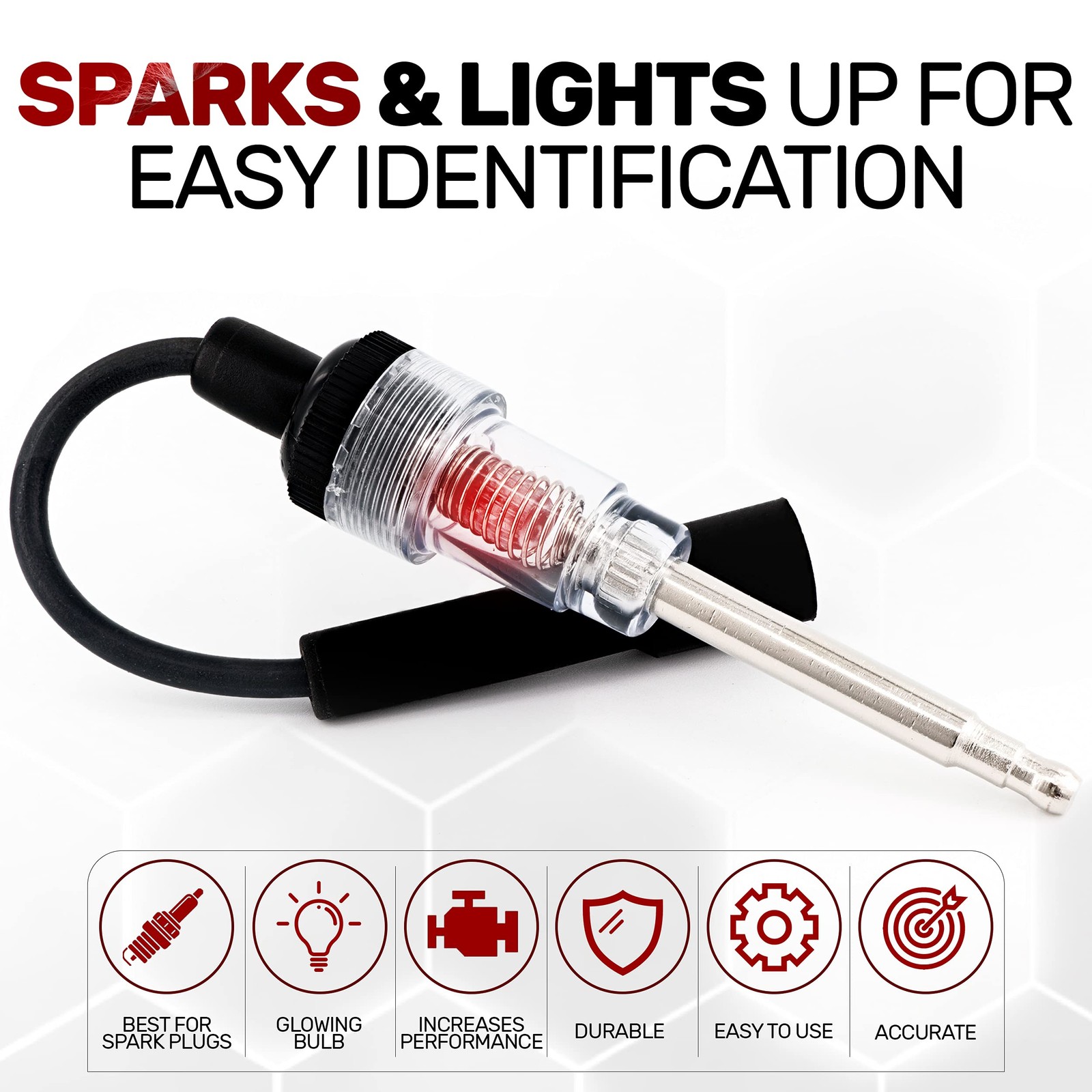 Ram-Pro Inline Spark Tester, Plug Engine Ignition 6-12 Volt 1 Pack, Black
