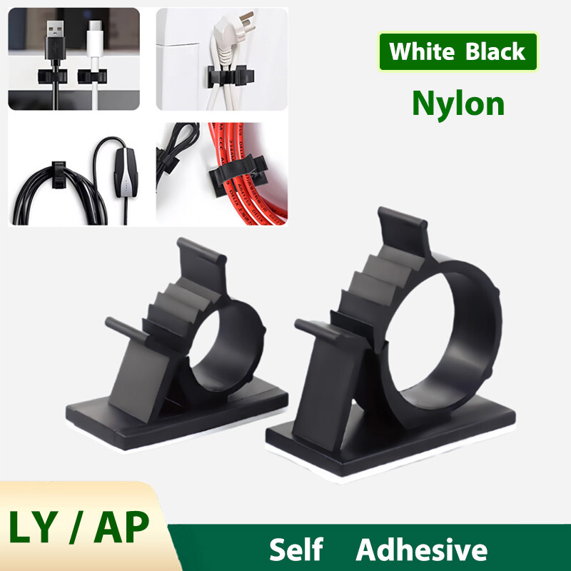 100Pcs Self Adhesive Cable Clips Mount Adjustable Wire Conduit Pads Clamp Holder
