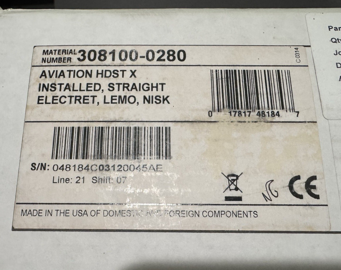 Bose Aviation Headset "X", ANR Aviation Headset, Panel Powered LEMO 6-Pin