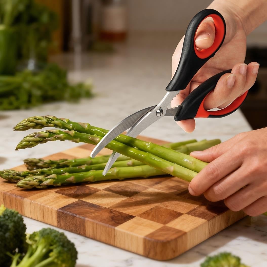 All Purpose Kitchen Shears with Protective Sheath, Heavy Duty 3 Pack Kitchen