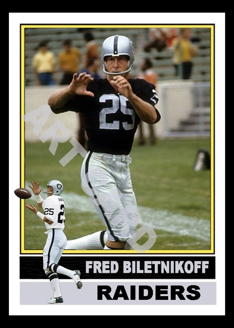 Fred Biletnikoff Oakland Raiders  Football Art Card