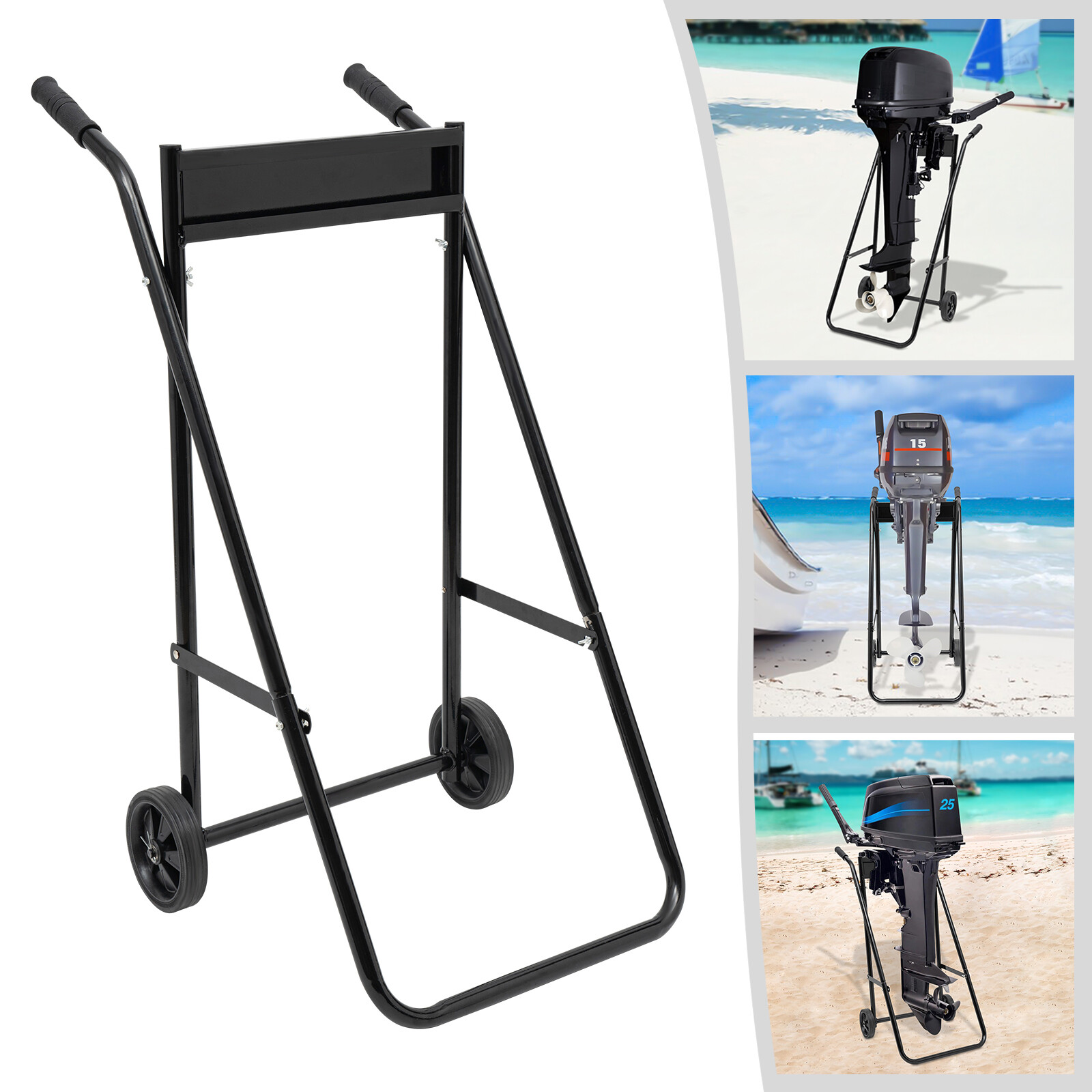 Heavy Duty Outboard Boat Motor Stand Carrier Cart Dolly Trolley Transport Stand
