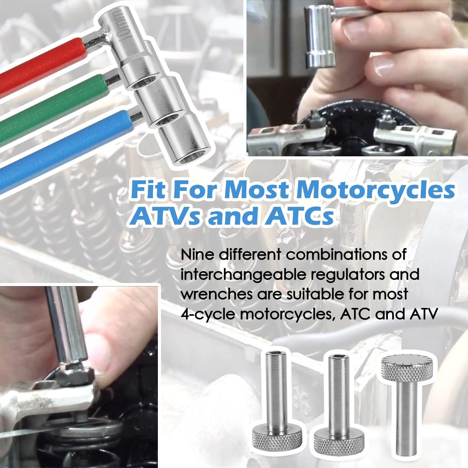 For Motorcycles ATVs & ATCs Small Engine Valve Tappet Adjusting Wrench Tool Kit
