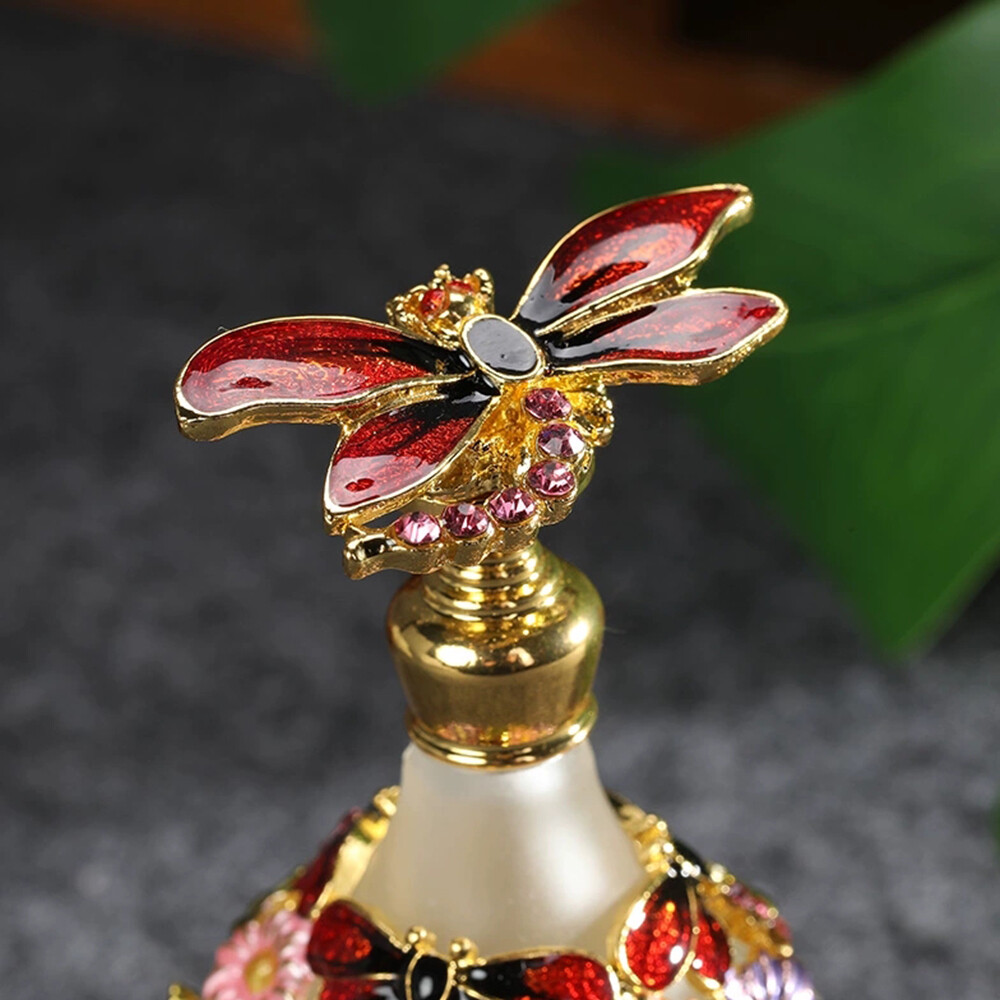 25ml Butterfly Pattern Perfume Bottle Glass Refillable Cosmetic Container Decor