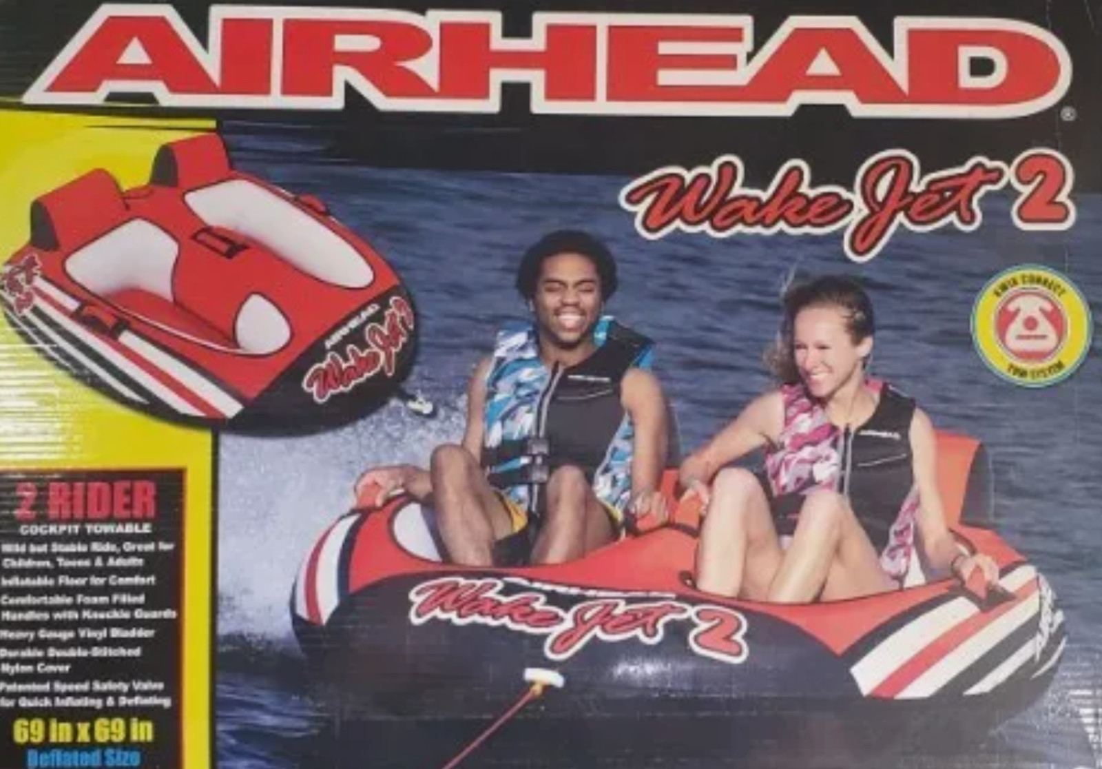 Water Towable Tubes Inflatable Boat Tubing 2 Person Sport Kid Ski Tow Raft Float