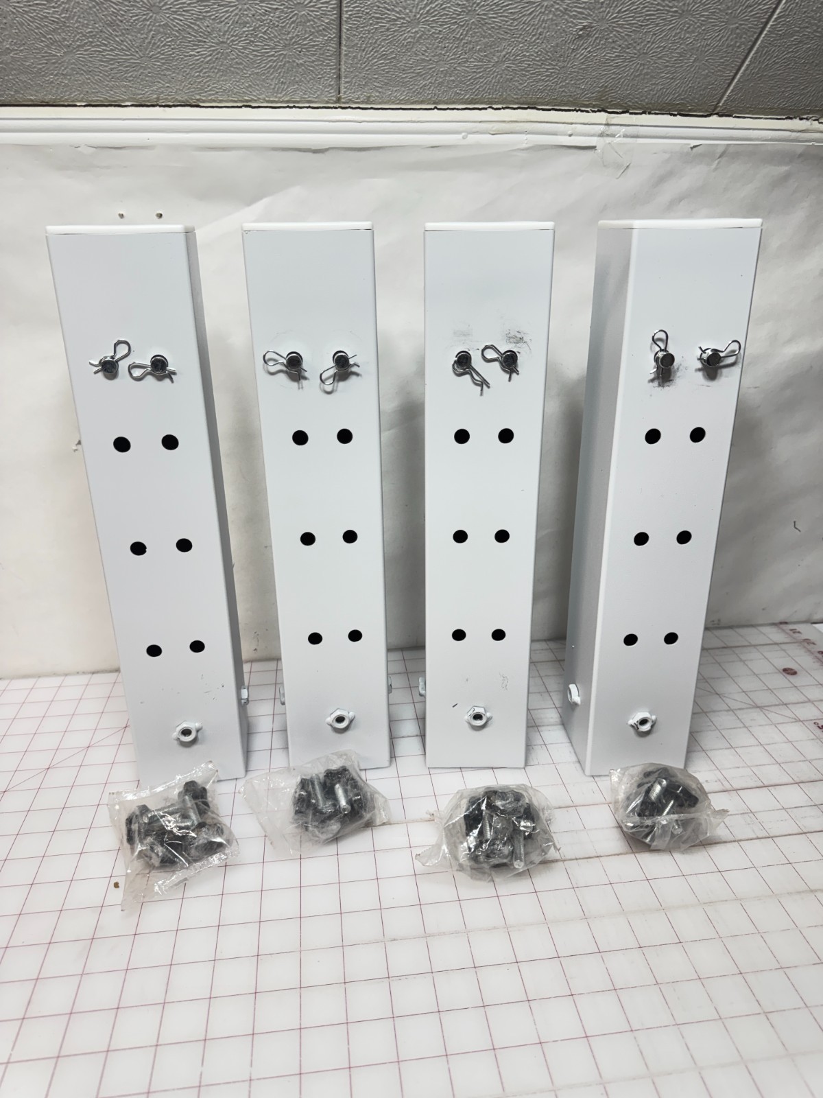 4 Pcs Carbon Steel Dorm Bed Risers 3.15" Diameter Metal Bed Riser Tall Bed Ri...