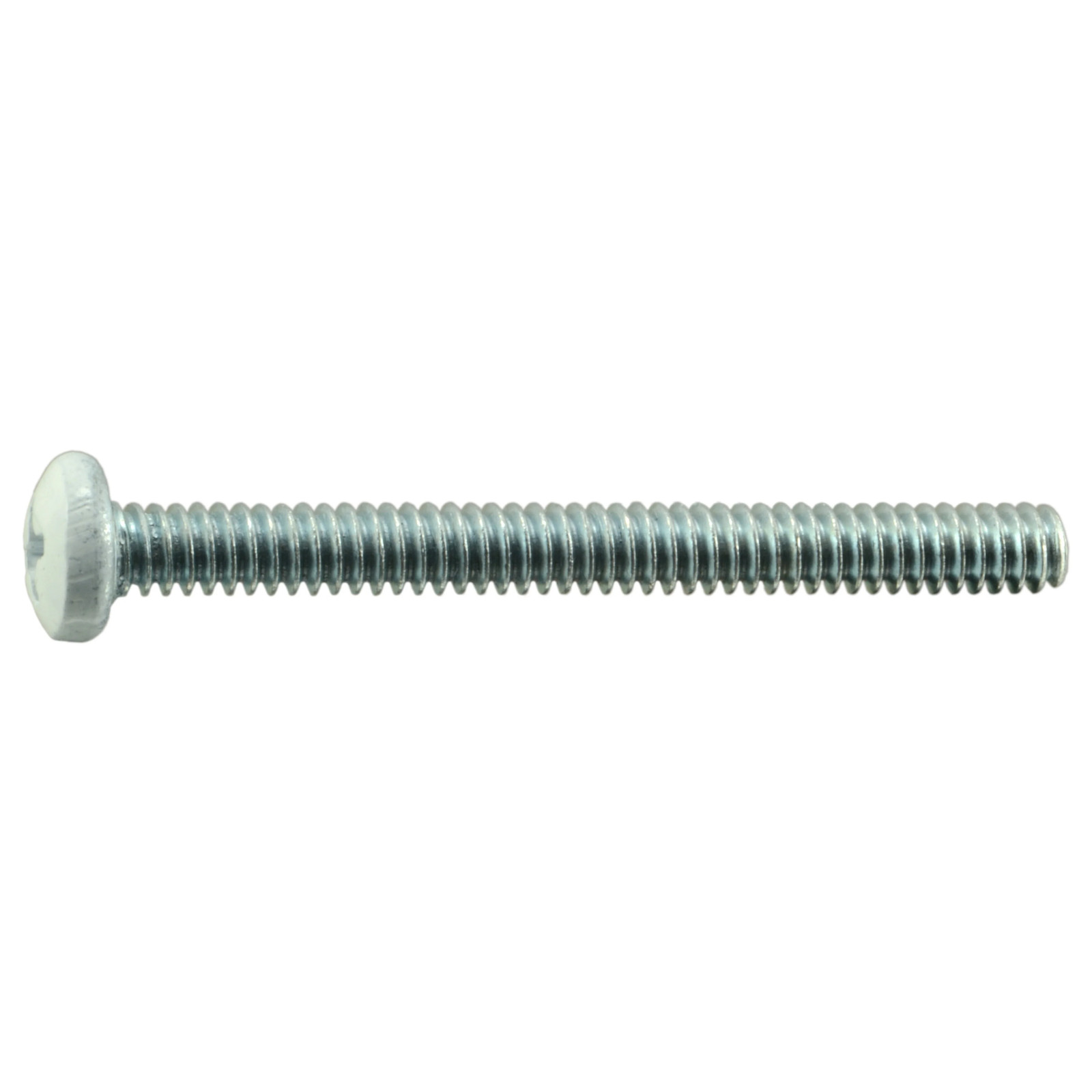 #10-24 x 2" White Painted Head Zinc Phillips Pan Head Machine Screws (12 pcs.)