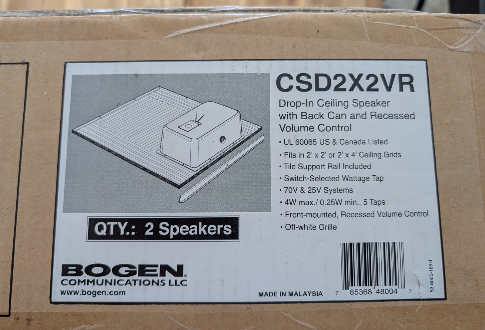 Bogen CSD2X2VR 2 Pack Speaker Ceiling 2x2 w/Volume
