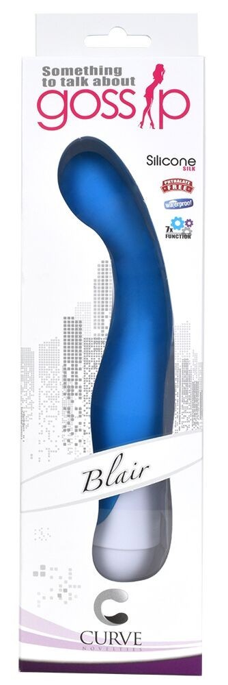 Curve Novelties Ultimately Pleasurable Gossip Blair Azure Dildo Blue, New