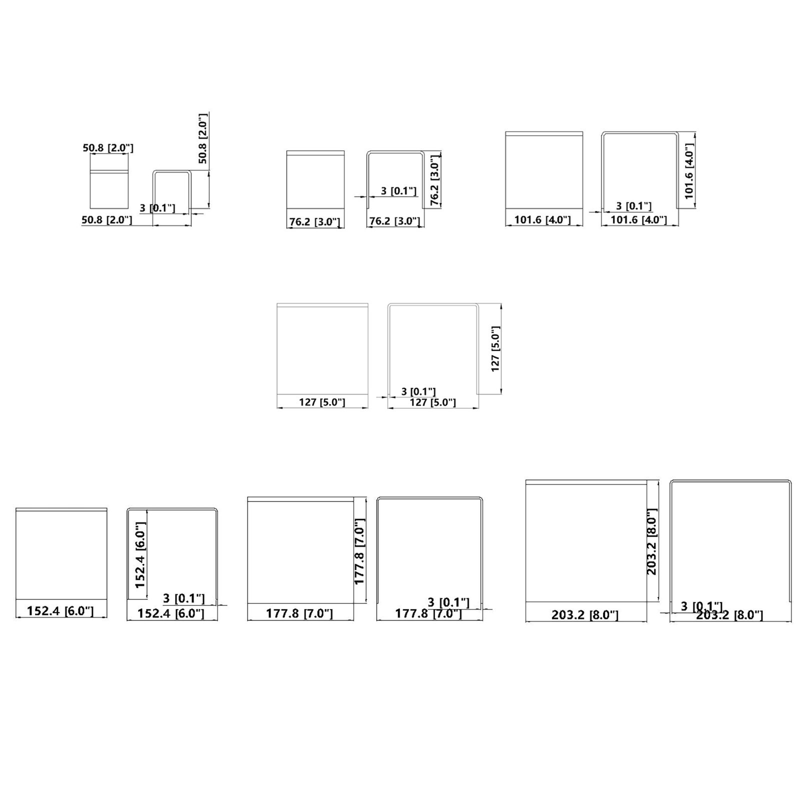 Seven Riser Combo Cube 3-Sided Yellow Plexiglass Pedestal Showcase Fixtures