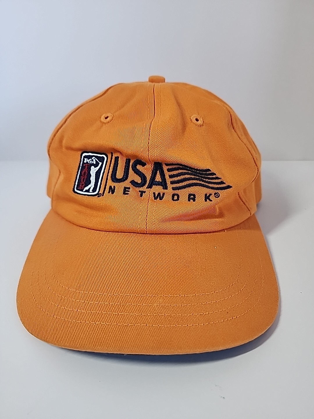 PGA Tour Mens Hat Orange Ahead Headwear Adjustable Official USA Network