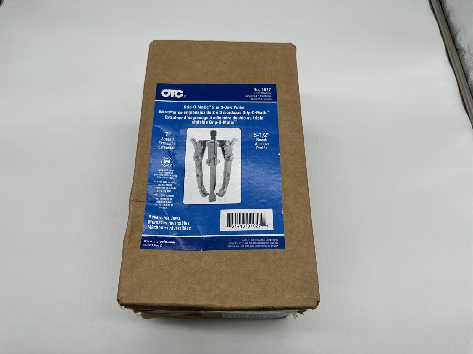 OTC 1027 5-Ton Reversible Jaw 'Grip-O-Matic' Puller - Long 2/3 Jaw
