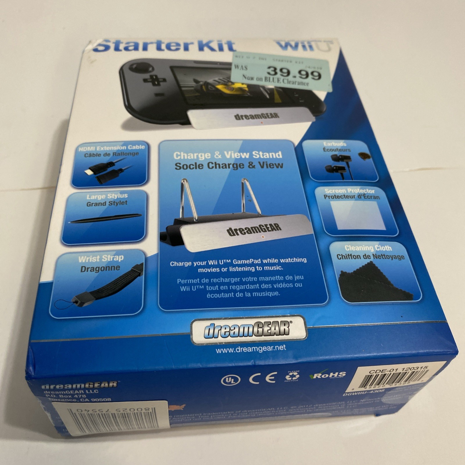 SEALED Nintendo Wii U Gamepad Starter Kit NEW DreamGEAR Charge Stand Stylus HDMI