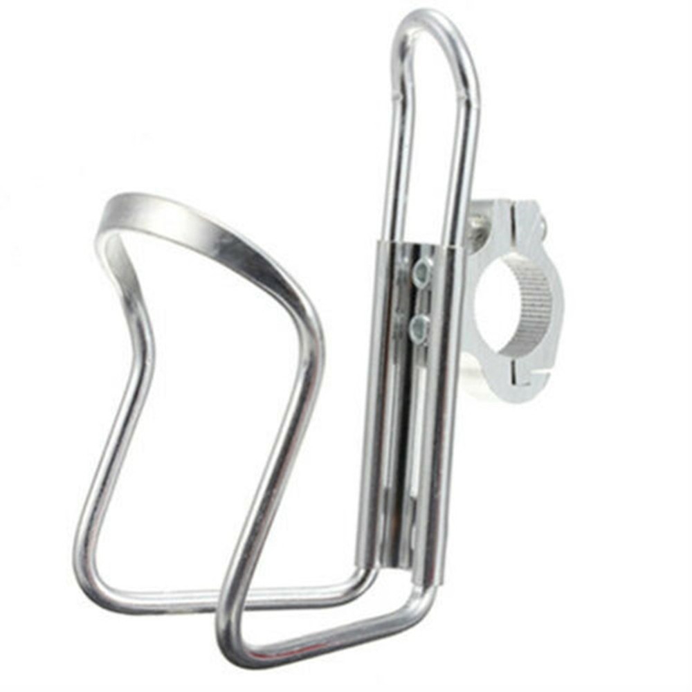 Silver Motorcycle Bike ATV 1'' Bar Can Cup Water Bottle Rack Holder with Adapter