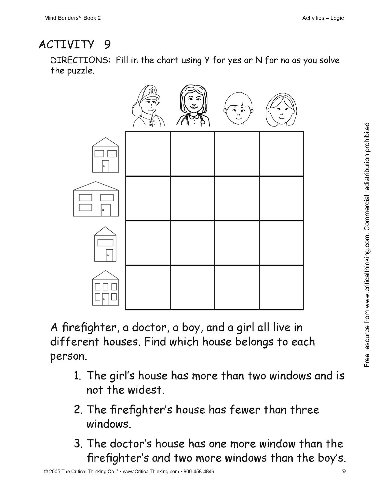 Mind Benders Level 2 Workbook, Deductive Thinking Skills Puzzles (Grades 1-2)