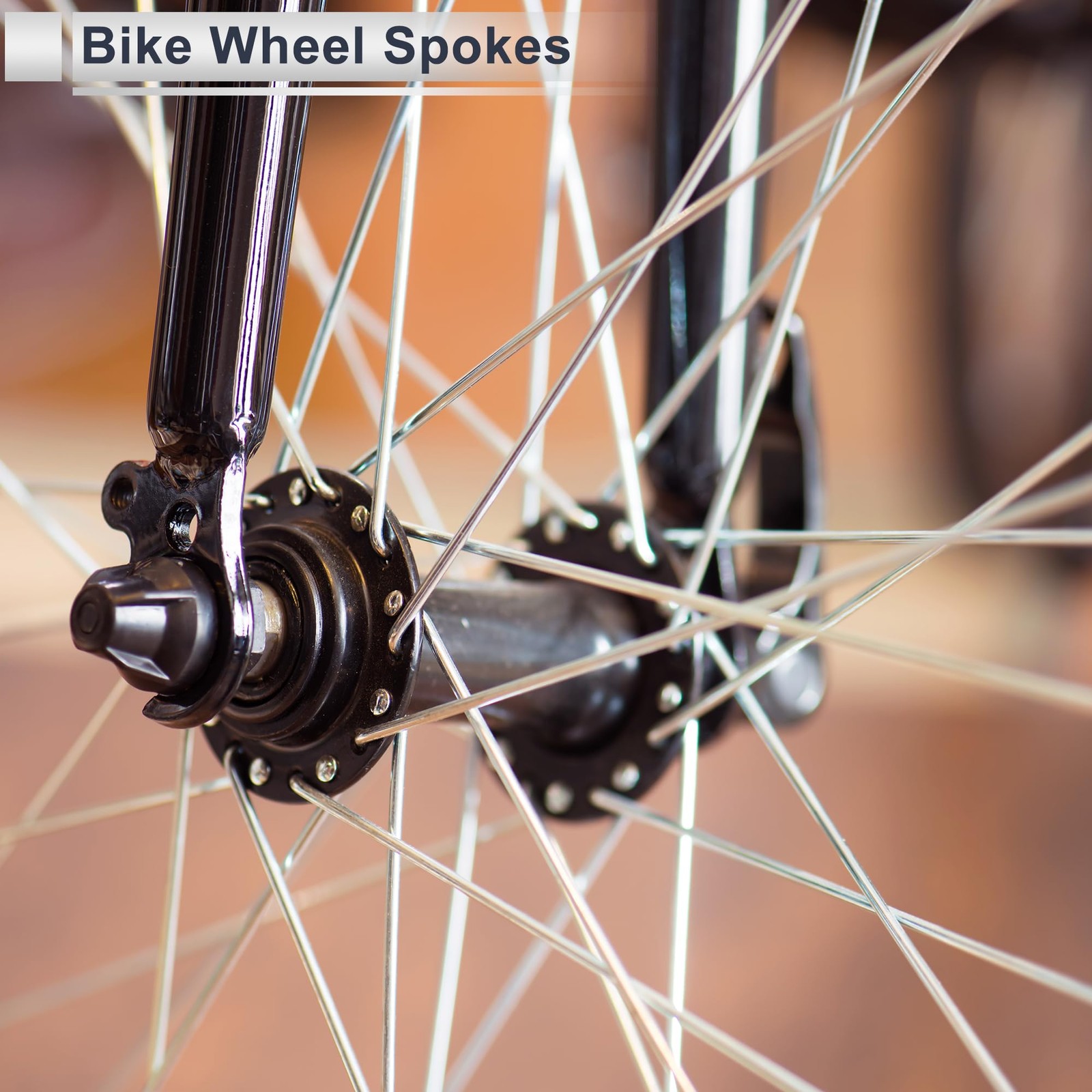 Universal 12G Bicycle Spokes 72mm Length Black Carbon Steel Wheel Set