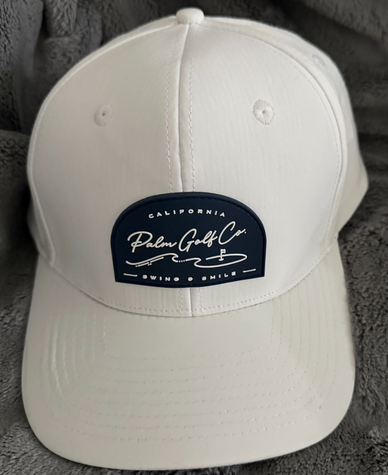 New PALM GOLF $35 performance Rainbow Swing & Smile Snapback Hat White one size
