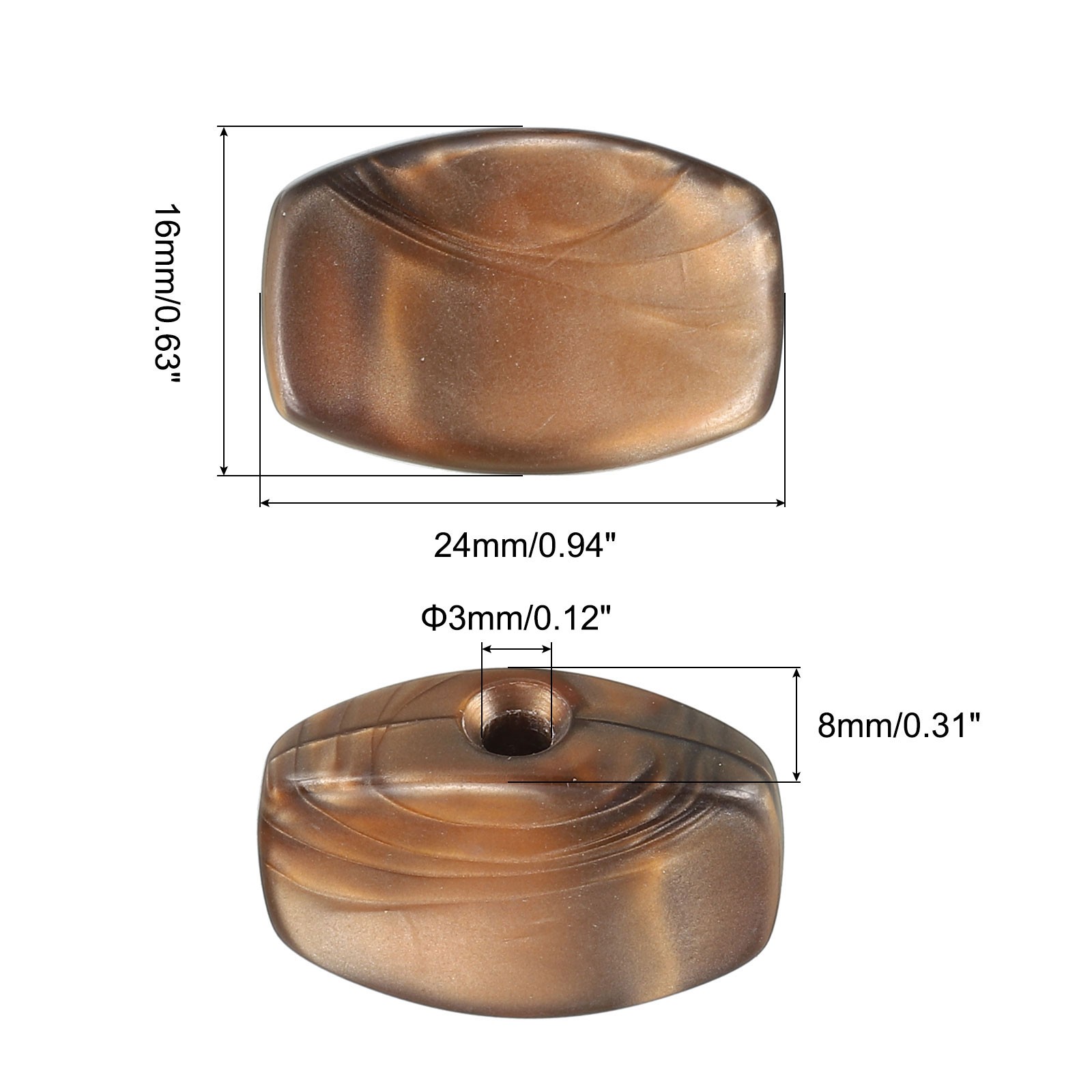 1 x Guitar Tuning Peg Button Machine Head Oval Acrylic Buttons, Brown
