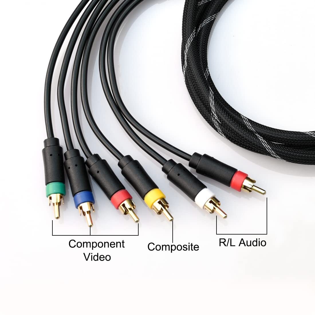 Component Audio Video Cable For Ps2 / Ps3 / Ps3 Slim Hd Multi Out Composite Rca