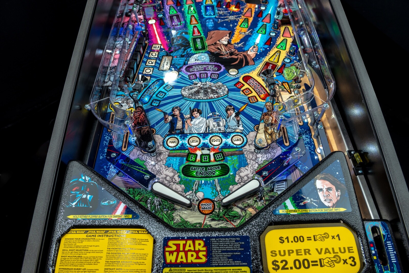NIB Star Wars Comic Pro Pinball Machine Authorized Stern Dealer