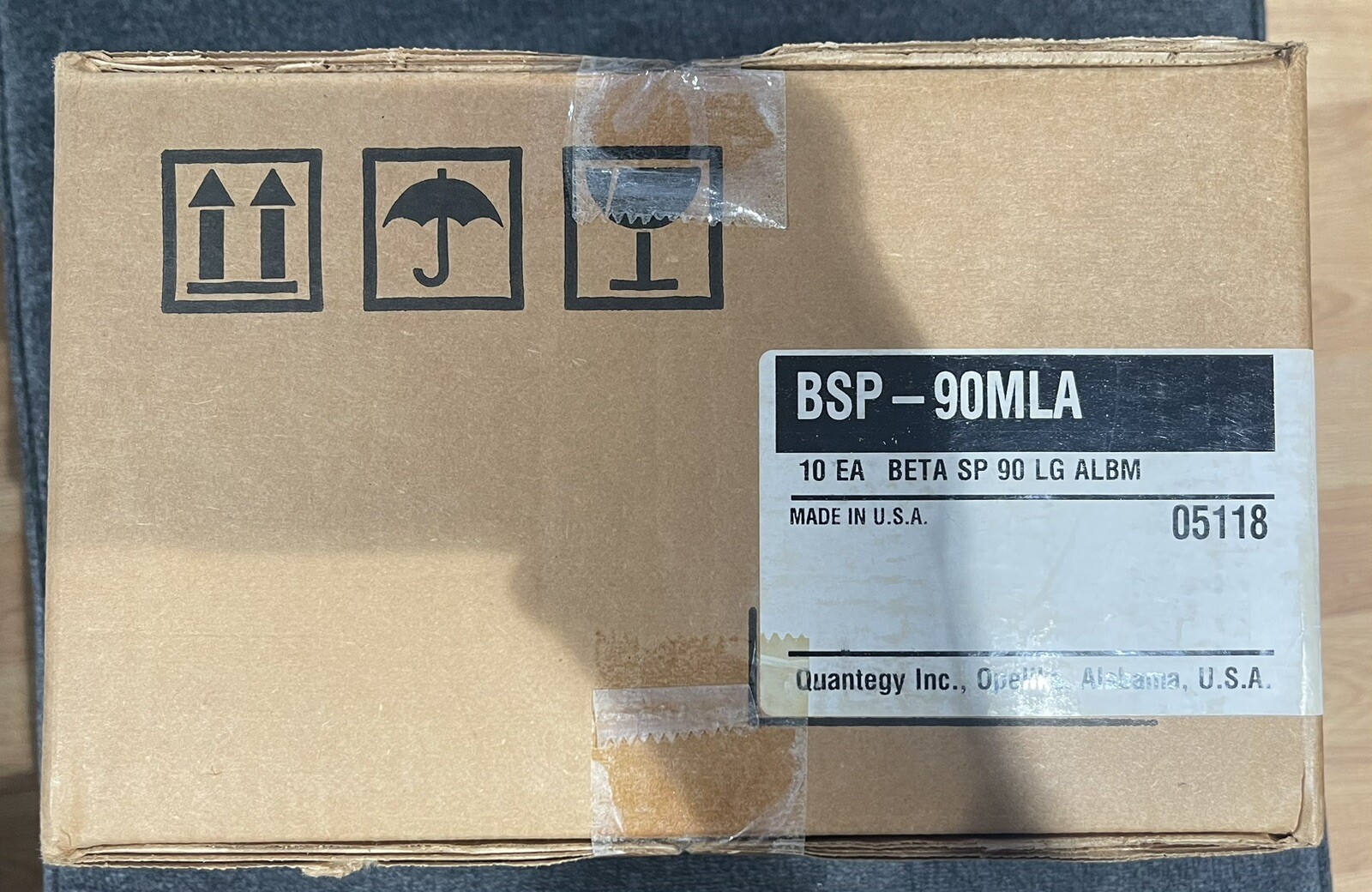 Sealed Case Of 10 Quantegy (Ampex / 3M) BSP-90MLA Betacam SP 90 Minute Tapes BCT