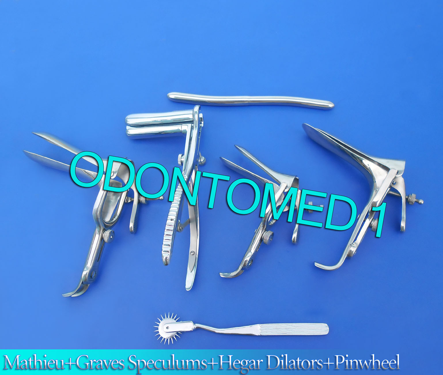 Mathieu Speculum+ Hegar Dilator +Pinwheel & 3 Graves Speculum (S,M,L)