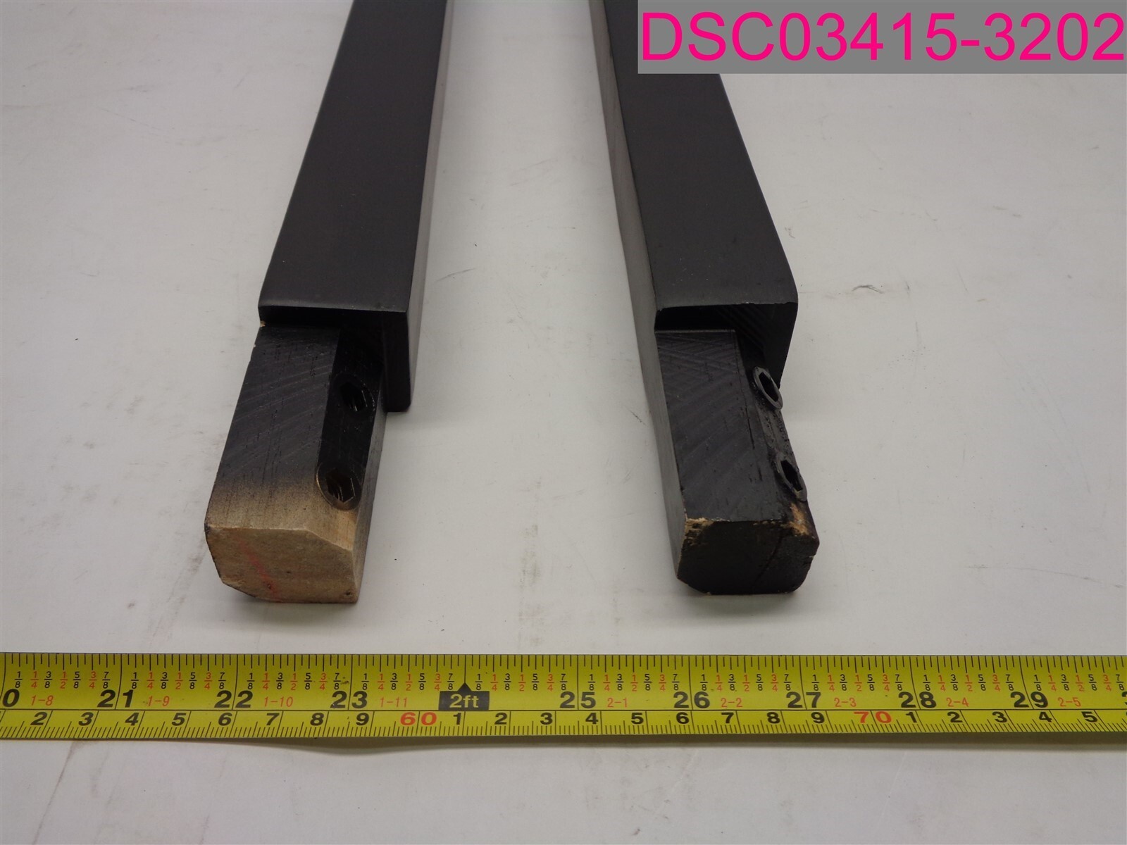 2 Pc. Black Wood Chair Legs w/ Slots for Cross Bars 22-1/2" x 1-9/16" x 1-9/16"