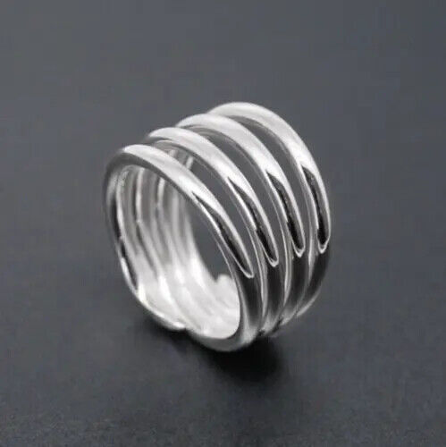 Handmade Beautiful Four Layer Band Ring 925 Sterling Silver Jewelry Ring SR343