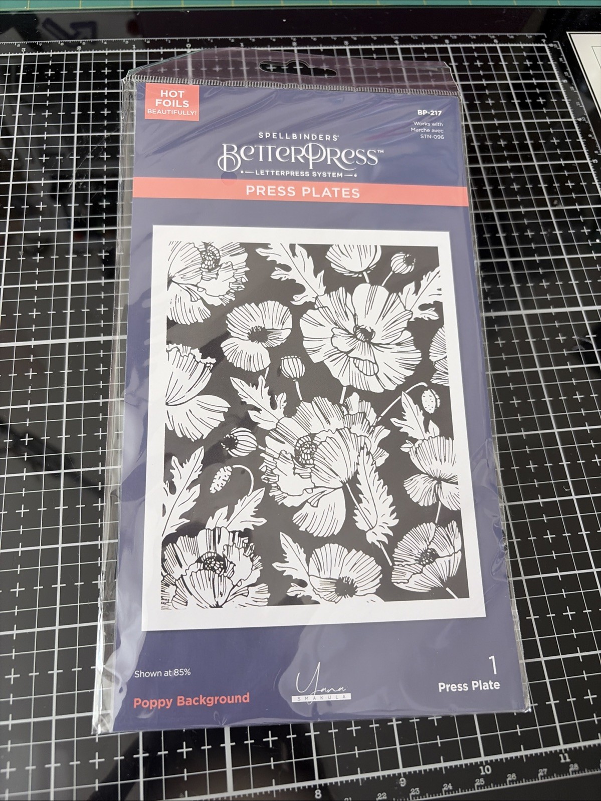 Spellbinders BetterPress Press Plates Poppy Background, BP-217 Yana Smakula New