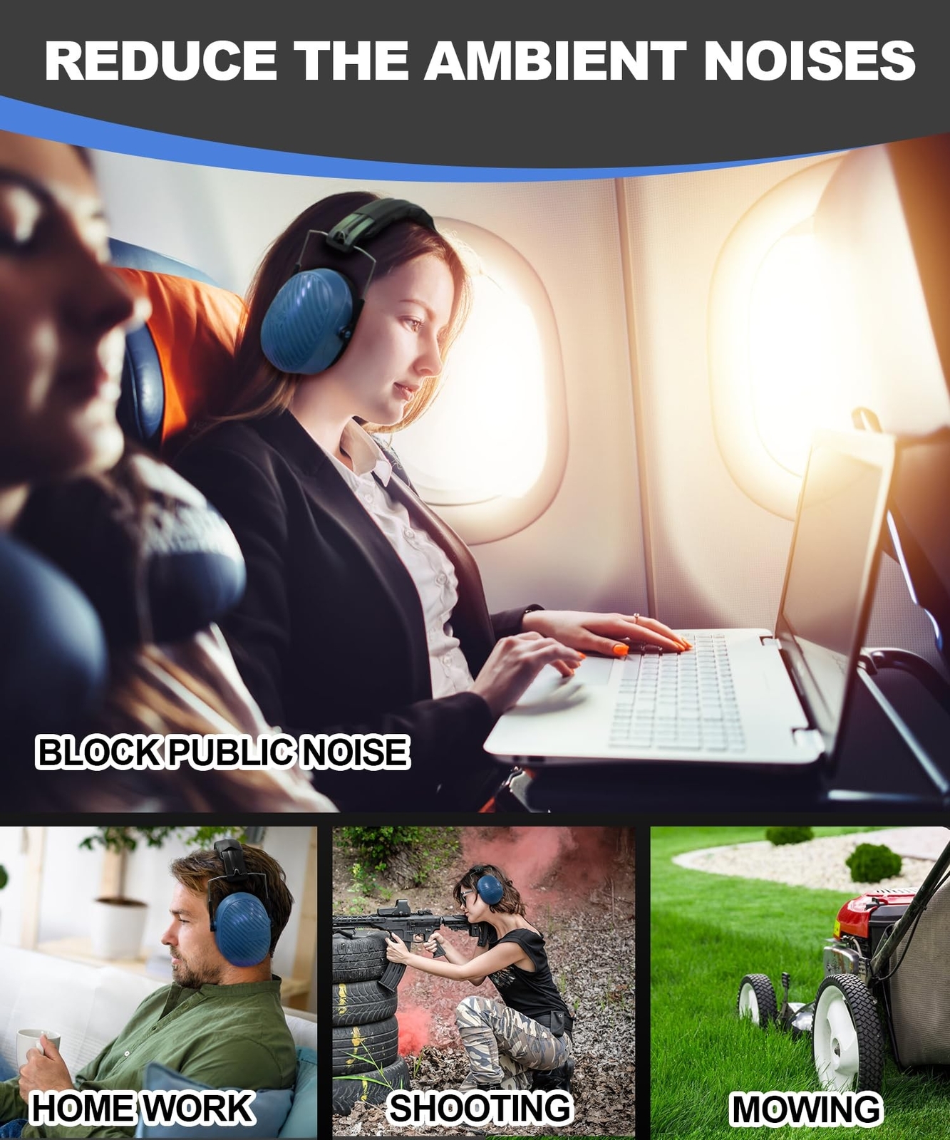 ZOHAN 019 Safety Earmuffs for Noise Reduction - NRR 28dB Hearing Protection f...