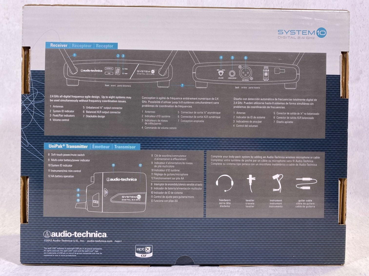 Audio-Technica System 10 ATW-1101/H92-TH Wireless Beige Microphone System
