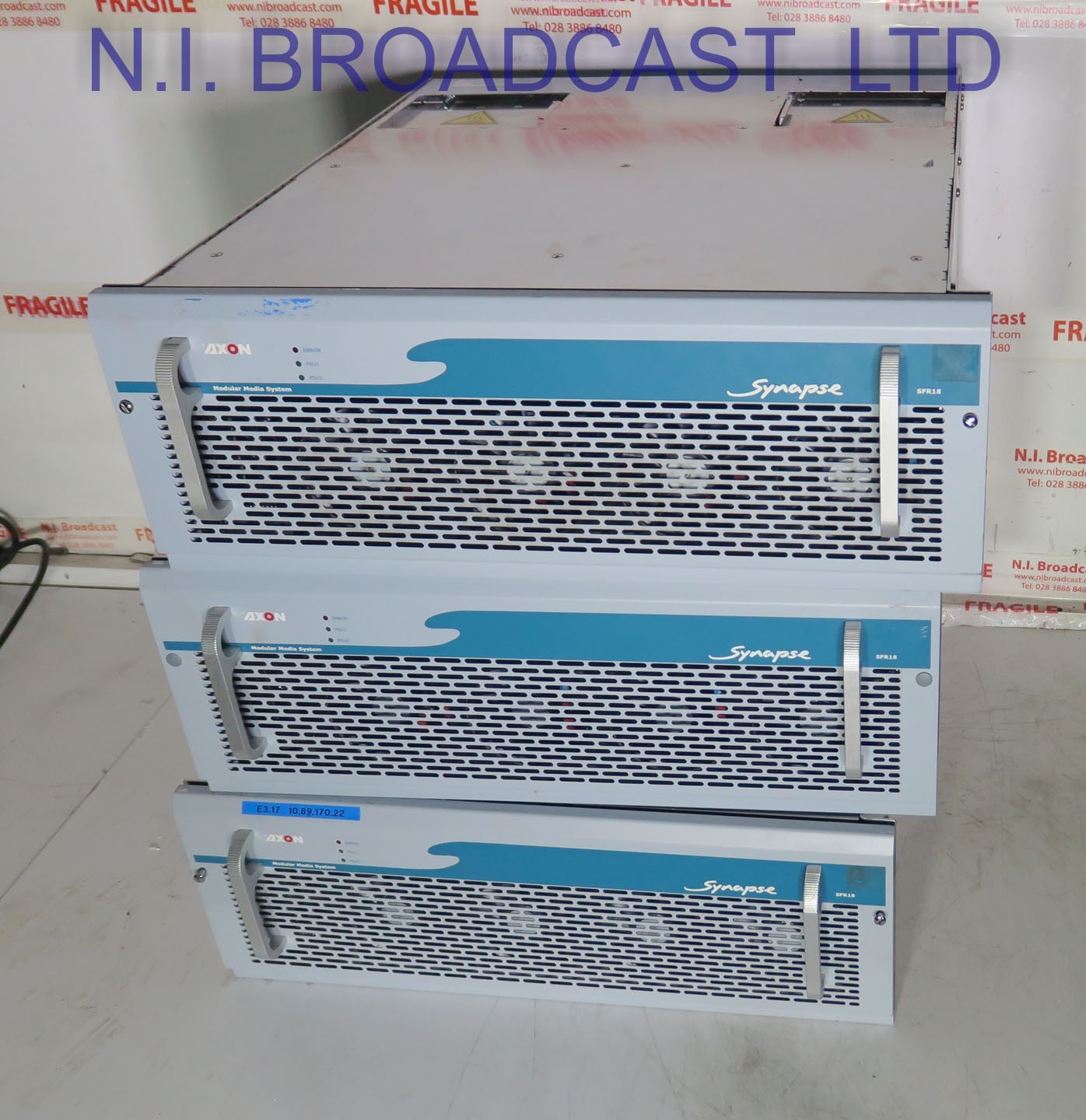 Upto 3x  Axon frame with 18x gdr108 3G SDI / HD SDI DA video distribution cards