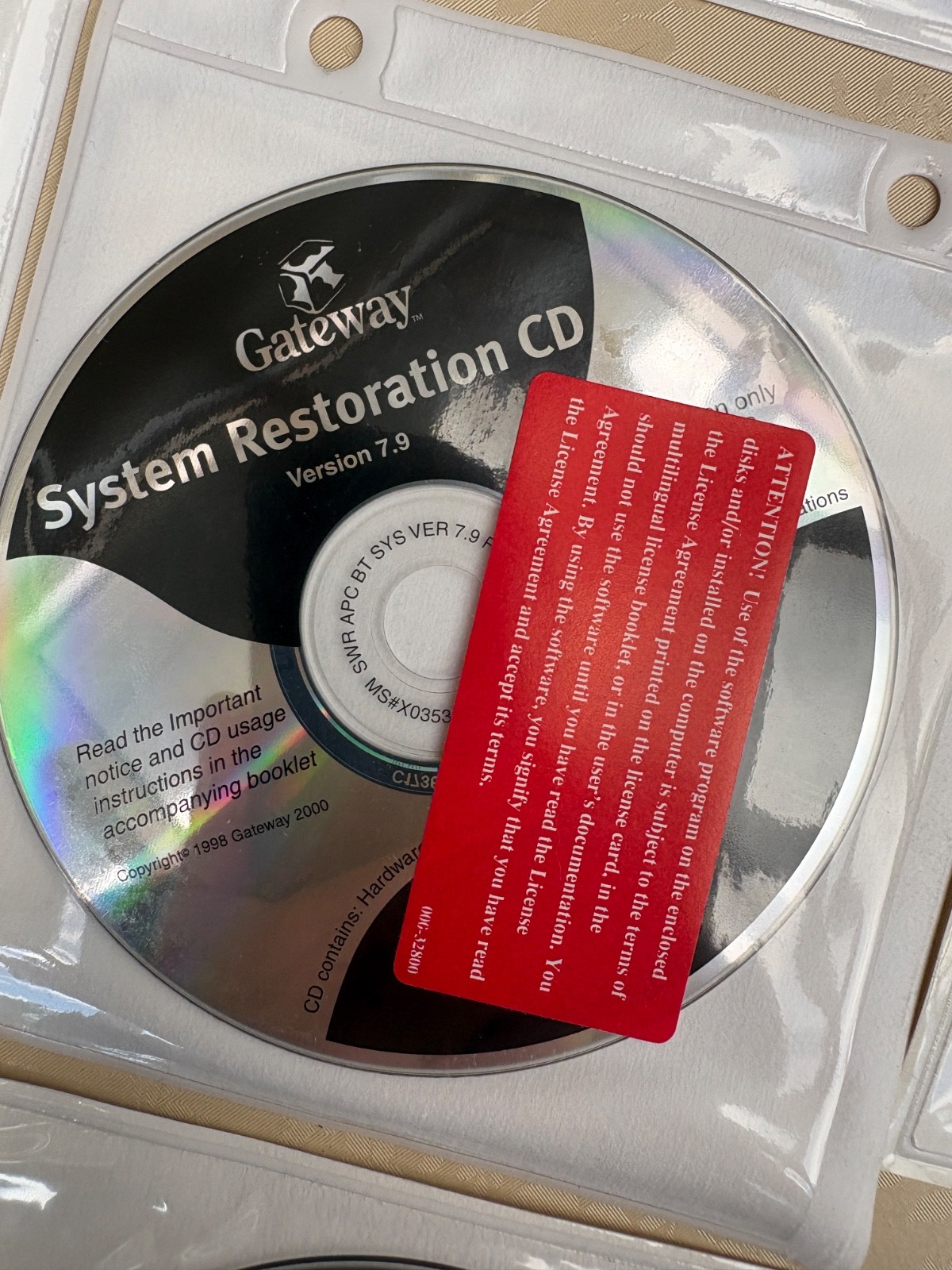 GATEWAY 8 CD'S QUICKEN 99 BASIC WINDOWS RESTORATION MICROSOFT ENCARTA 98 1 & 2